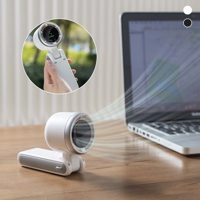 Ventilador de mano plegable de alta velocidad con turbina