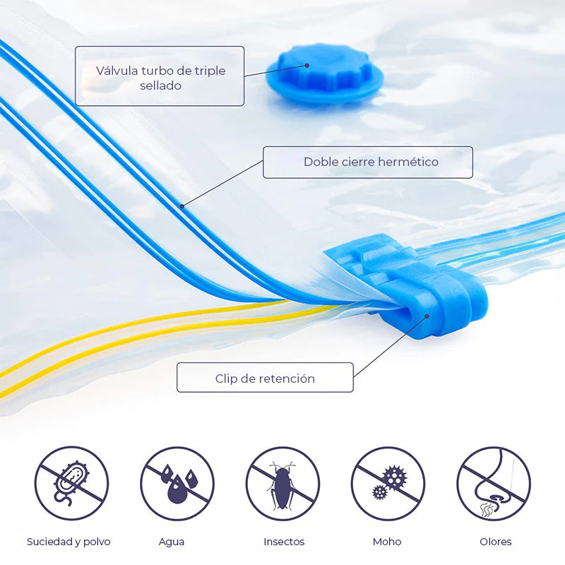 Bolsas de almacenamiento al vacío con bomba de aire