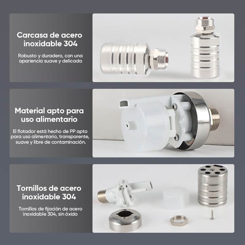 Válvula Flotante Mini Automática de Acero Inoxidable 304