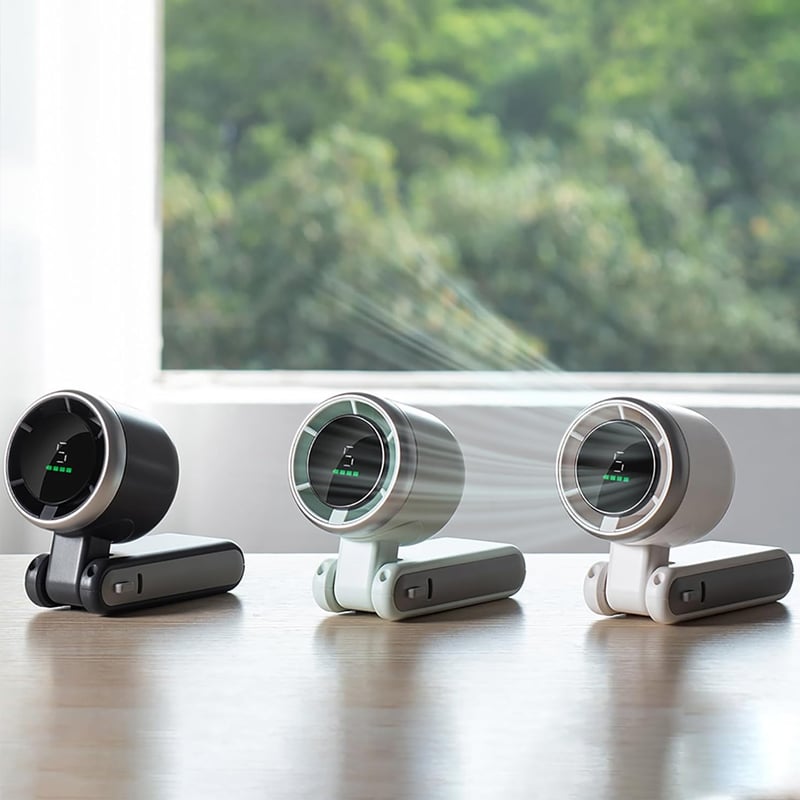 Ventilador de mano plegable de alta velocidad con turbina