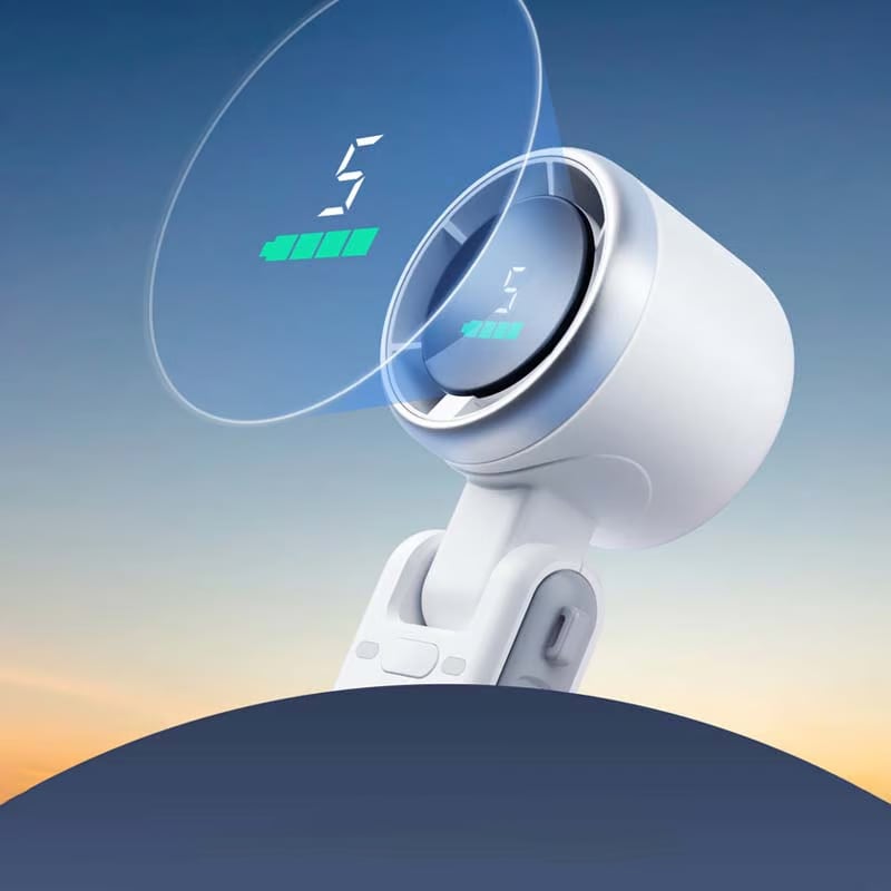 Ventilador de mano plegable de alta velocidad con turbina