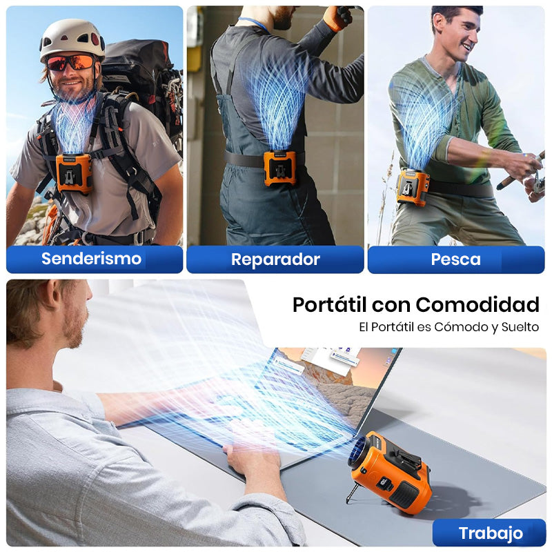 Ventilador recargable con clip para la cintura