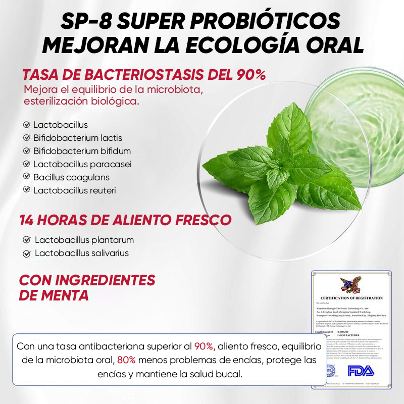 SP-8/SP-10 Pasta dental probiótica blanqueadora para la salud bucal