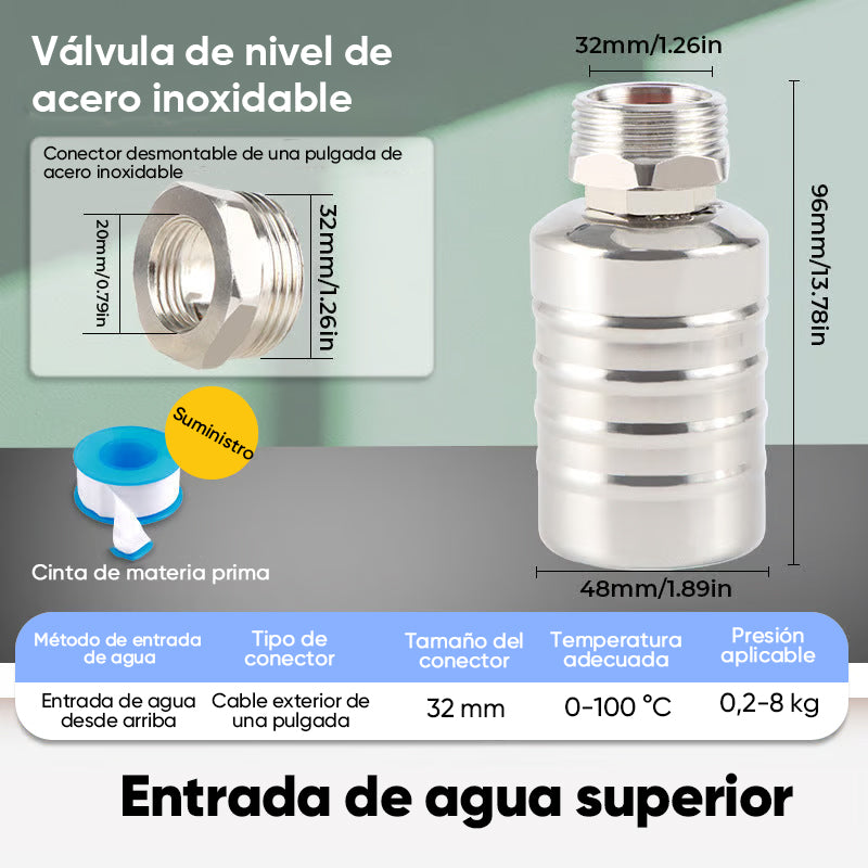 Válvula Flotante Mini Automática de Acero Inoxidable 304