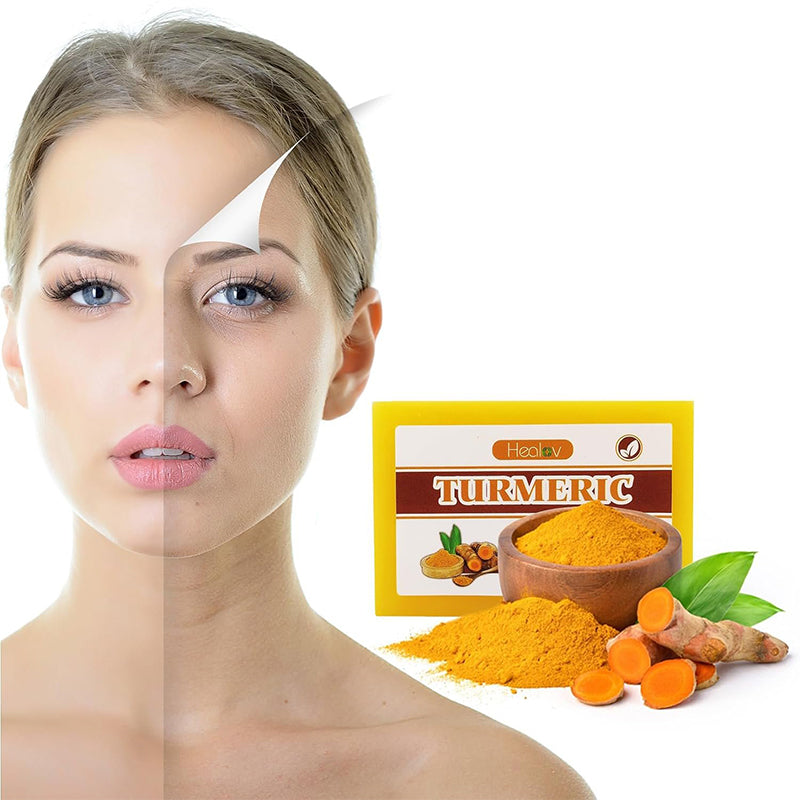 Pastilla de jabón de cúrcuma para la cara y el cuerpo