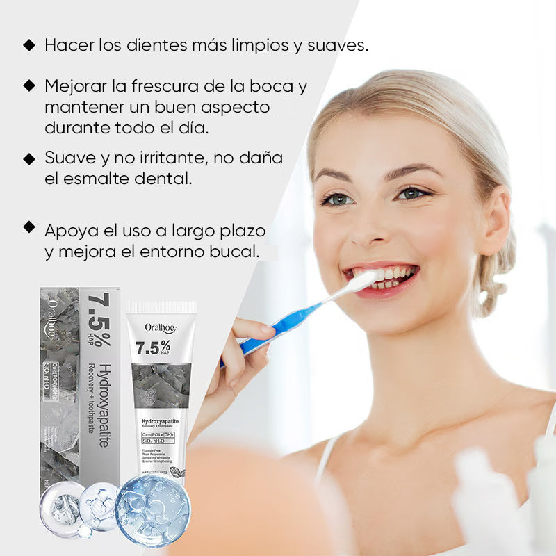 Pasta dental blanqueadora y reparadora con hidroxiapatita