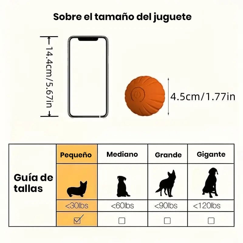 Juguete Eléctrico de Pelota Rodante para Mascotas