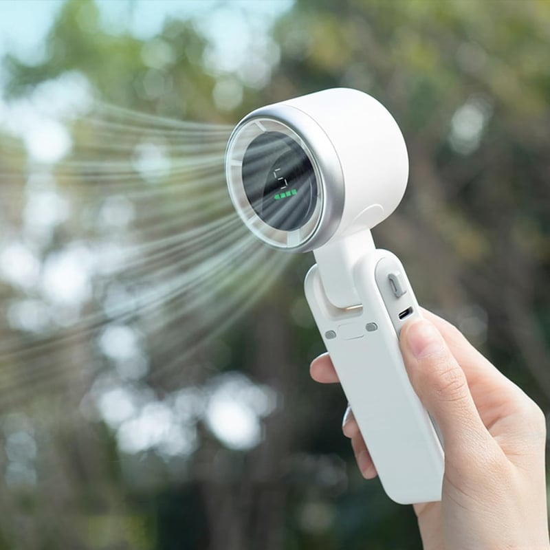 Ventilador de mano plegable de alta velocidad con turbina