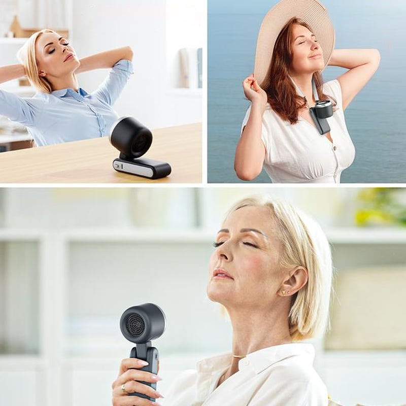 Ventilador de mano plegable de alta velocidad con turbina