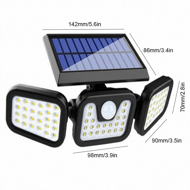 Luz LED solar con sensor de movimiento