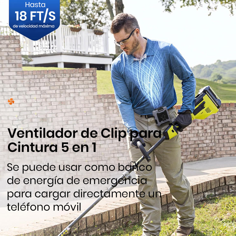 Ventilador recargable con clip para la cintura