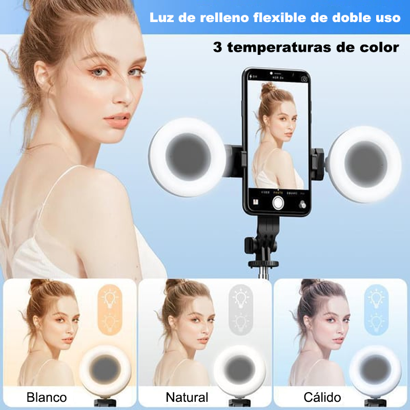 Palo Selfie 6 En 1 Con Luz De Relleno
