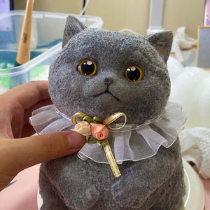 Adorable juguete antiestrés de silicona hecho a mano con forma de gato