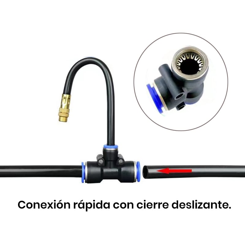 Dispositivo de riego automático con rociador universal