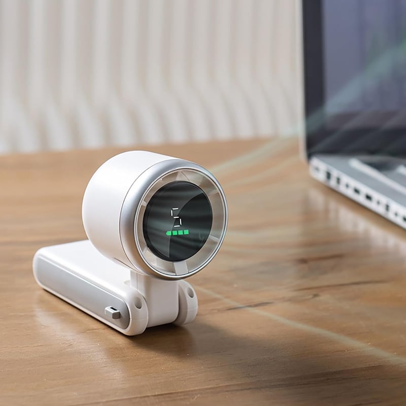 Ventilador de mano plegable de alta velocidad con turbina